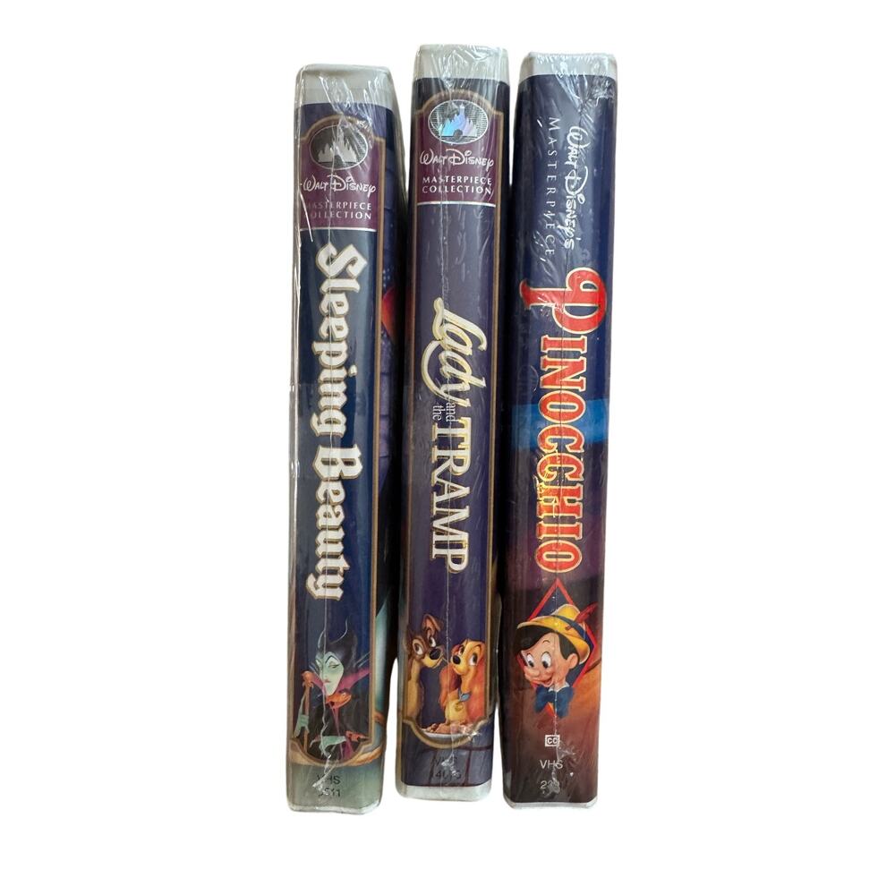 Disney Masterpiece VHS Lot Sealed 90s Pinocchio Sleeping Beauty Oliver & Company - Picture 6 of 9